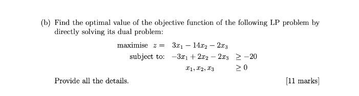 Solved b) Find the optimal value of the objective function | Chegg.com