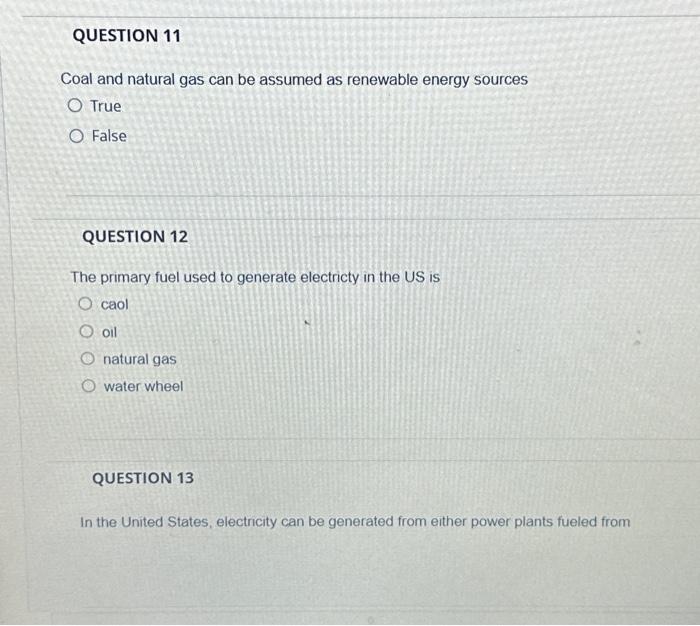 coal is a renewable source of energy true or false