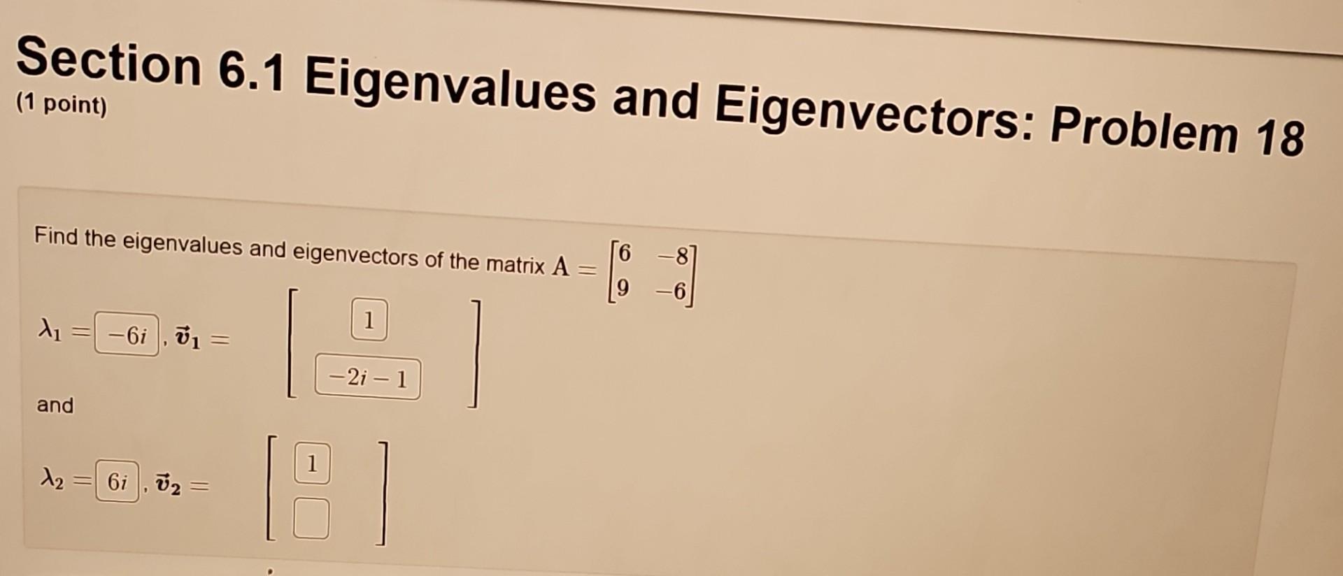 Solved Section 6.1 Eigenvalues And Eigenvectors: Problem 18 | Chegg.com