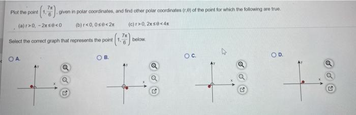 Solved Plot the point 6 given in polar coordinates, and find | Chegg.com