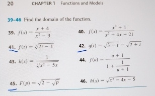 Solved 20 ﻿CHAPTER 1 ﻿Functions and Models39-46 ﻿Find the | Chegg.com