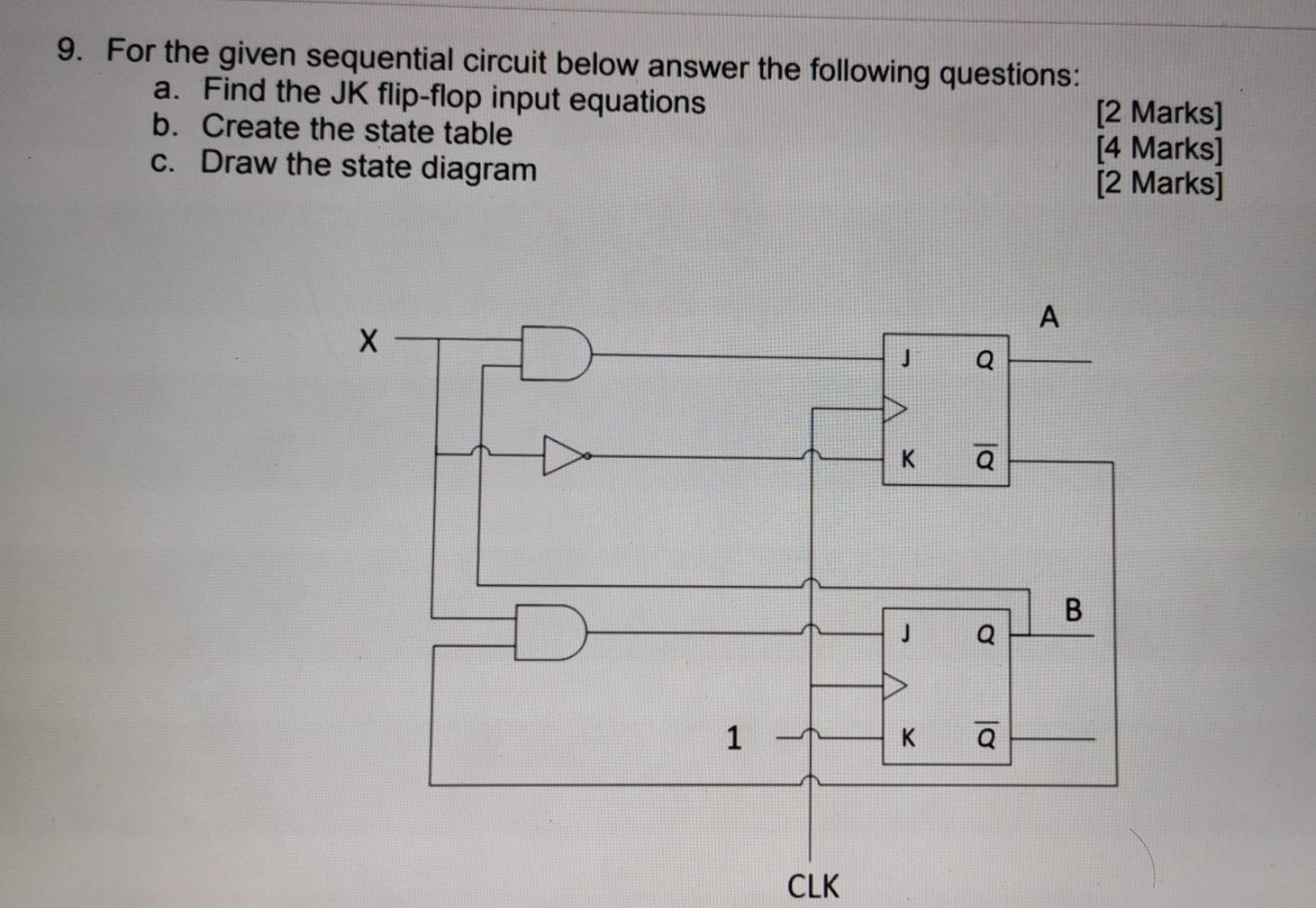 Solved 9. For The Given Sequential Circuit Below Answer The | Chegg.com