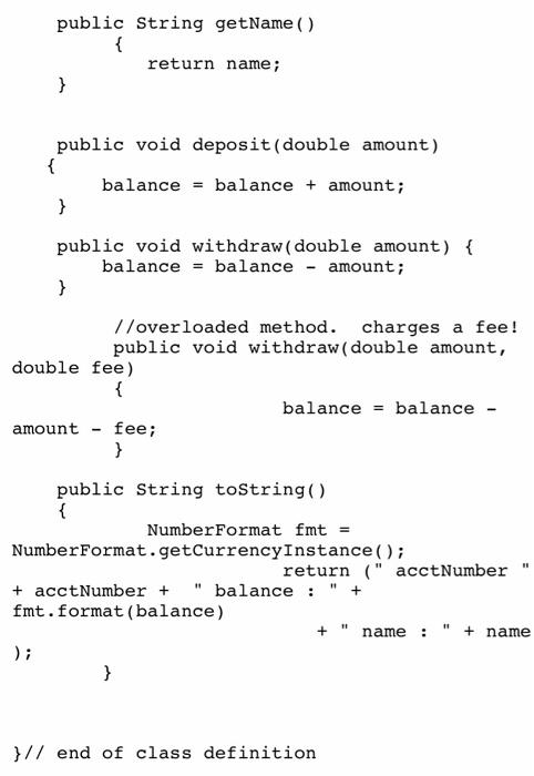 Solved 1. Download BankAccount.java, Bank.java and | Chegg.com