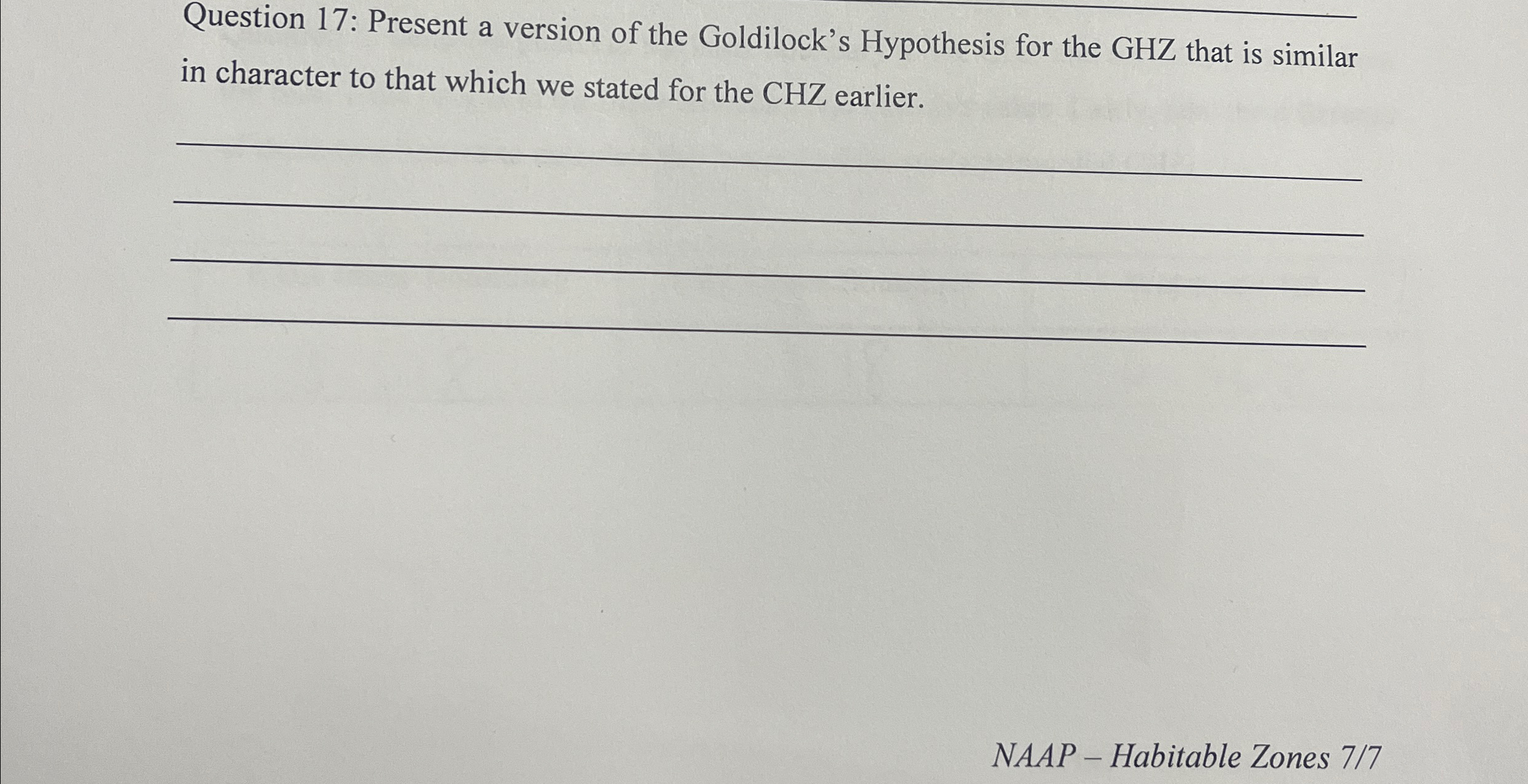 Solved Question 17: Present a version of the Goldilock's | Chegg.com