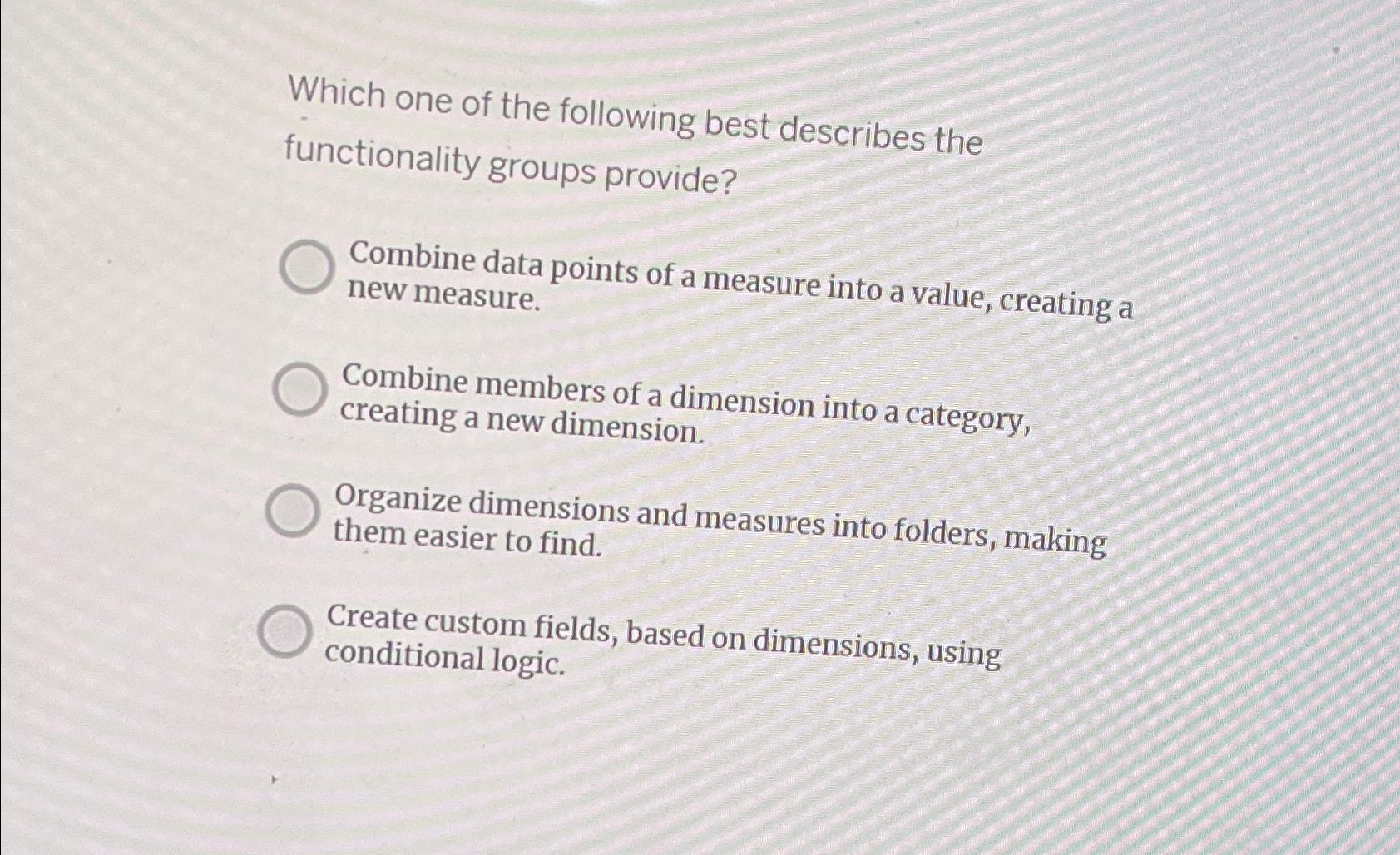 Solved Which one of the following best describes the