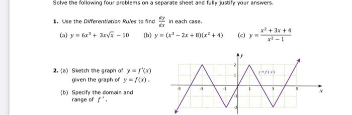 Solved Solve the following four problems on a separate sheet | Chegg.com
