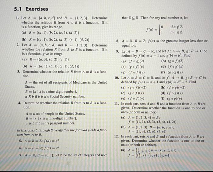 Solved 1. Let A={a,b,c,d) And B={1,2,3}. Determine Whether | Chegg.com