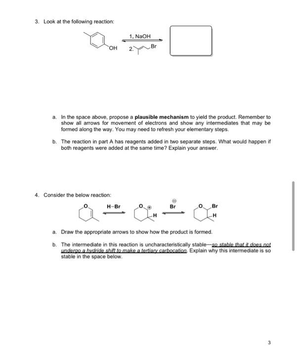 Solved 3. Look at the following reaction: 1. NaOH OH Br a. | Chegg.com