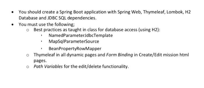 Solved You should create a Spring Boot application with Chegg