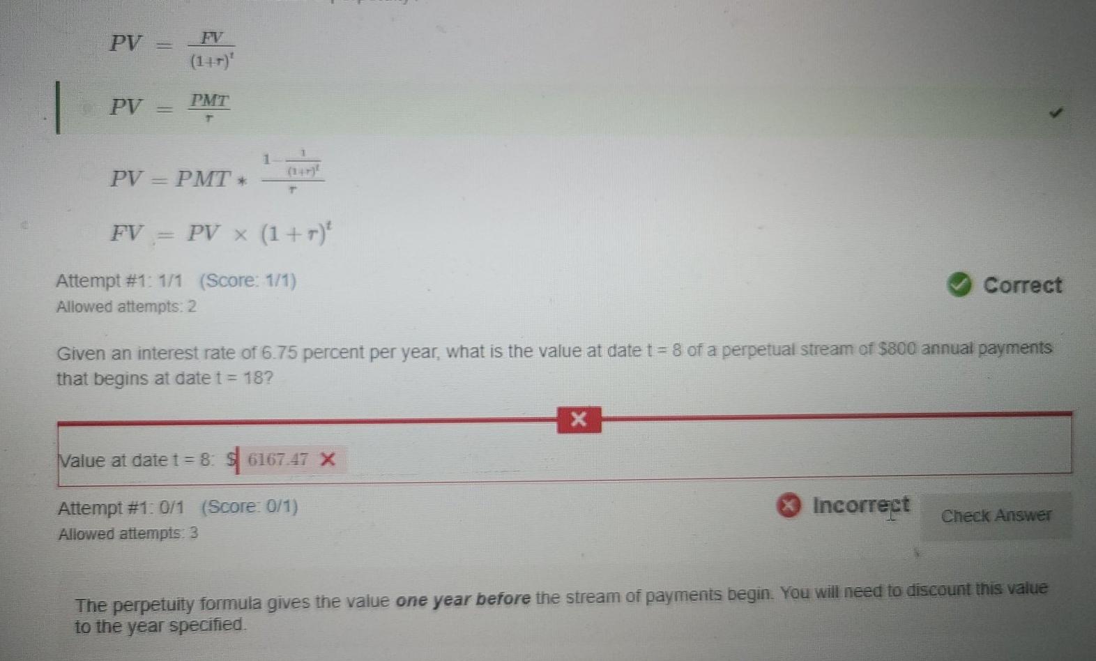 Solved PV PV PMT 1 PV = PMT + TO FV PV x (1 + r)' Attempt | Chegg.com