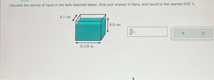 Solved Calculate the volume of liquid in the tank sketched | Chegg.com