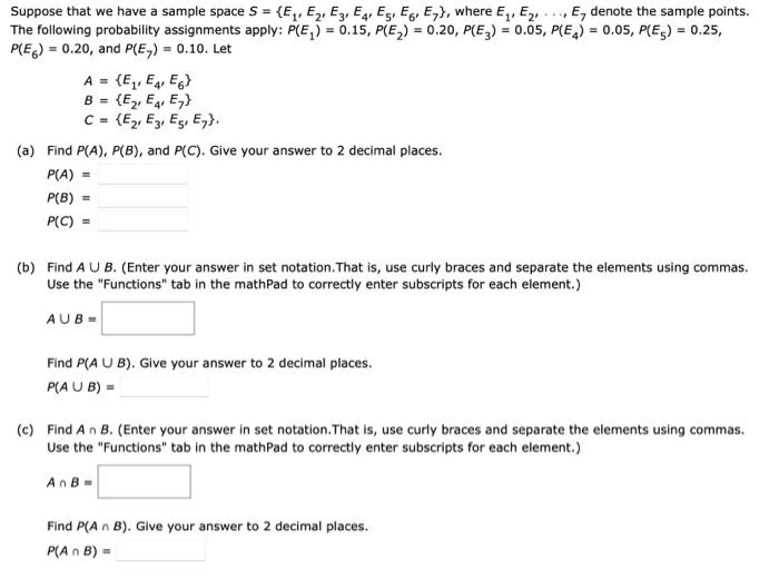 Solved Suppose That We Have A Sample Space