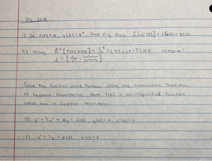 Solved pg 258 is If flitet, act) = et, find fag from | Chegg.com