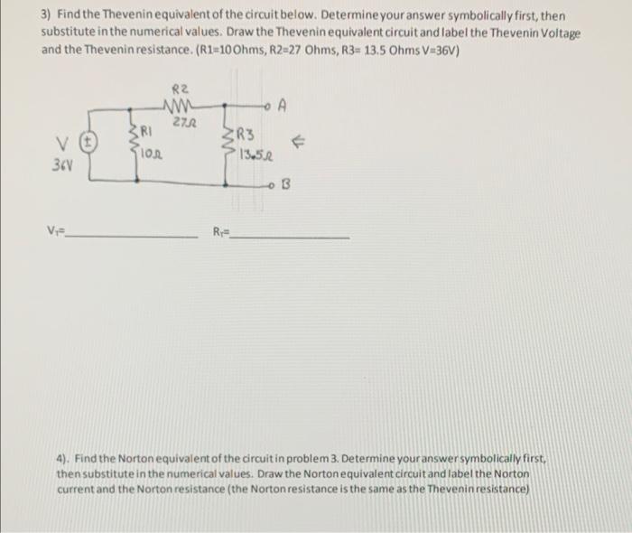 Solved 3) Find the Thevenin equivalent of the circuit below. | Chegg.com