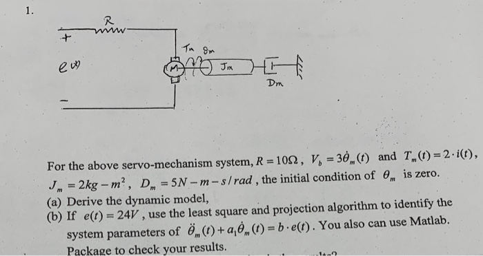 1 Tn Om Ew Mo Jm Dm For The Above Servo Mechanism Chegg Com