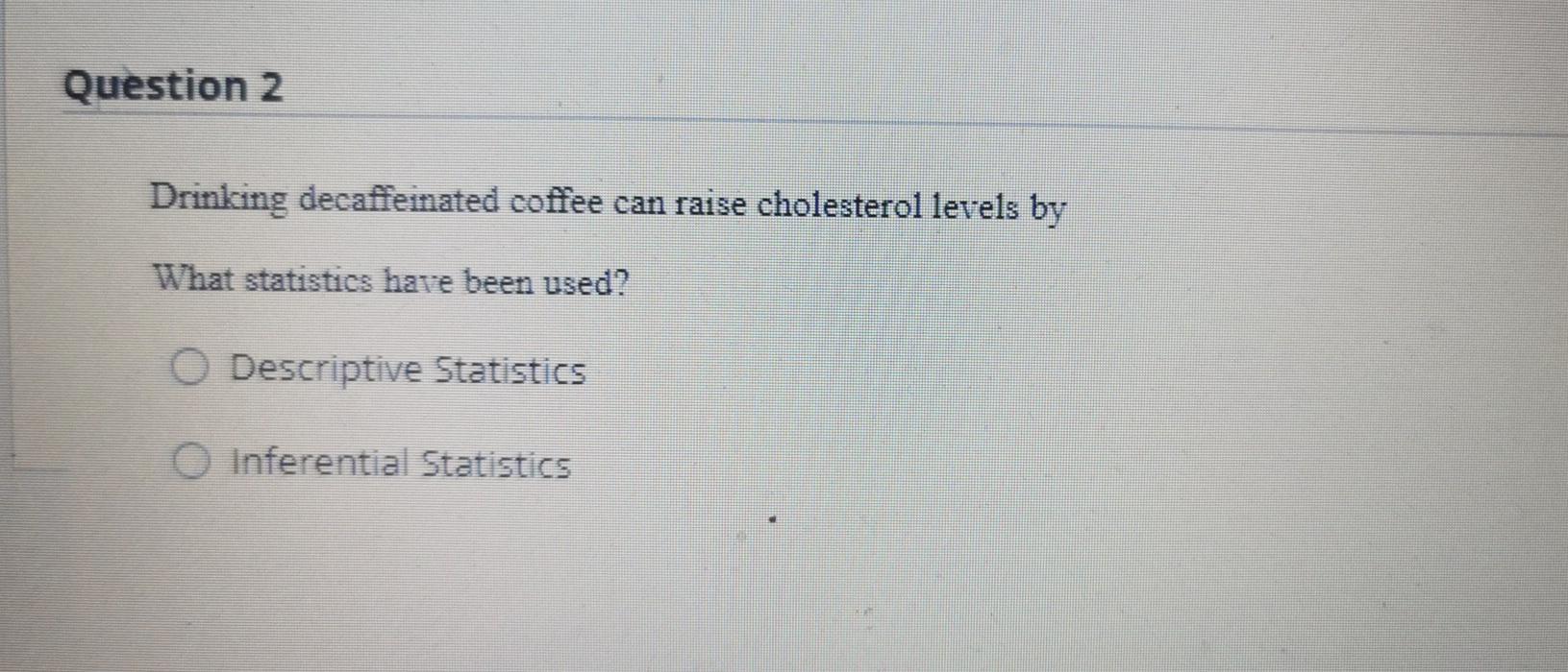 Solved Question 2 Drinking decaffeinated coffee can raise