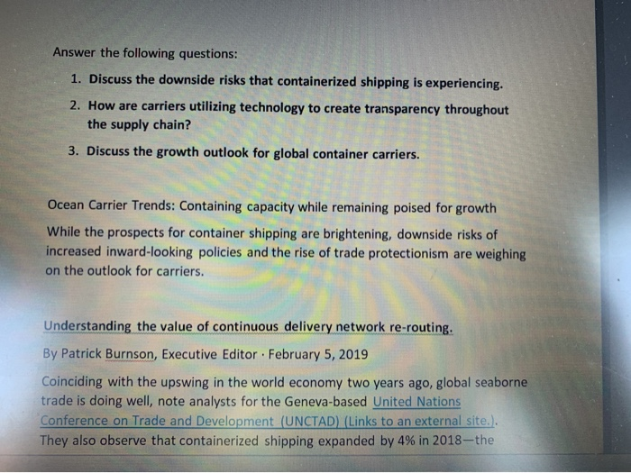 Solved Answer The Following Questions 1 Discuss The Chegg