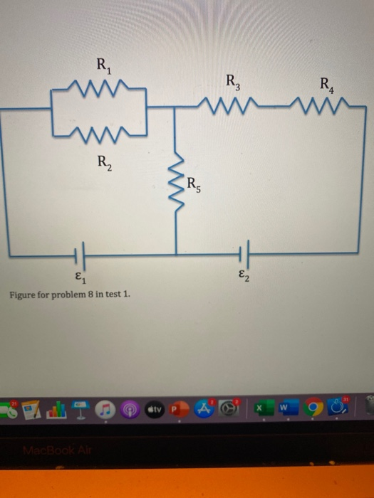 Solved R R₃ RA mm R₂ Rg E E2 Figure for problem 8 in test 1. | Chegg.com