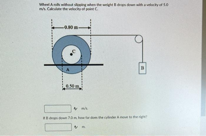 Solved Wheel A rolls without slipping when the weight B | Chegg.com