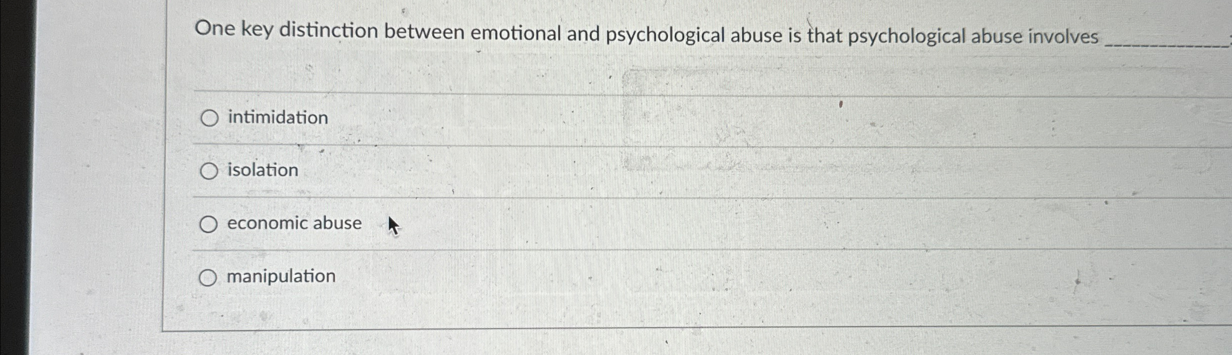 Solved One key distinction between emotional and | Chegg.com