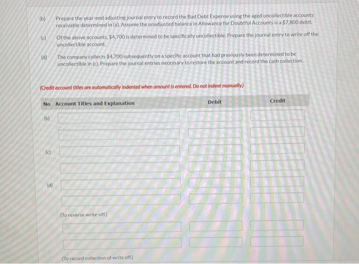 (6) (c) Prepare the yearend adjusting journal entry