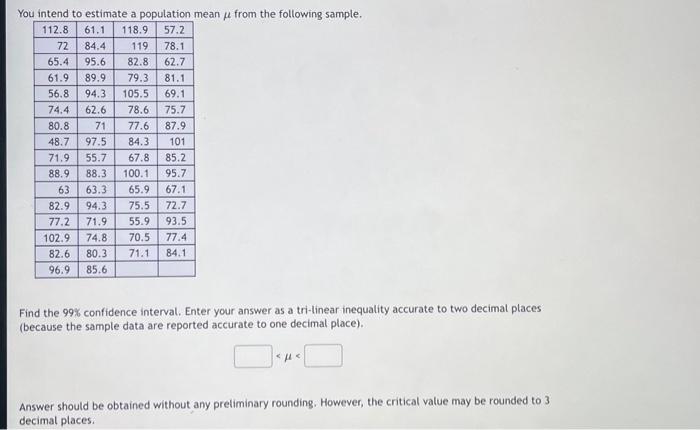 Solved You intend to estimate a population mean with a | Chegg.com