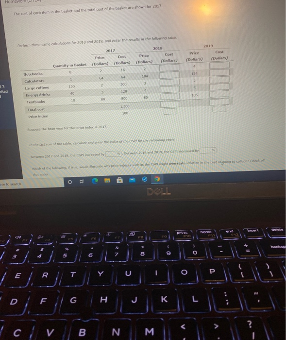 Solved 1. Calculating Inflation Using A Simple Price Index | Chegg.com