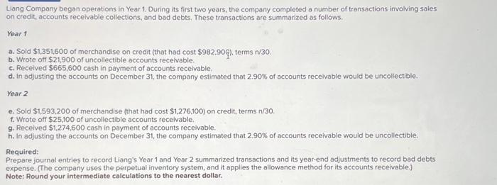 Solved Liang Company began operations in Year 1. During its | Chegg.com