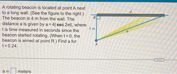 Solved A rotating beacon is located at point A next to a | Chegg.com