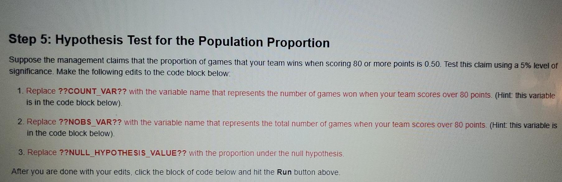 step 5 hypothesis test for the population proportion