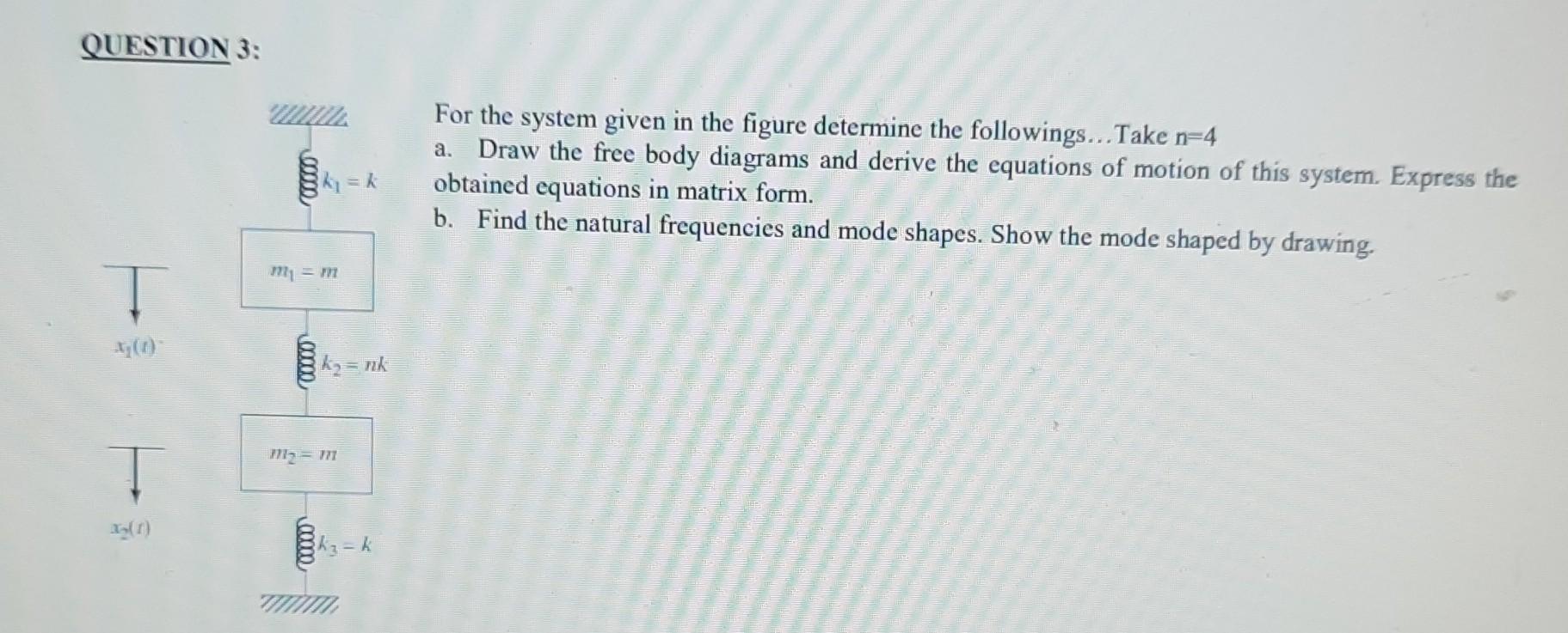 Solved QUESTION 3: For the system given in the figure | Chegg.com