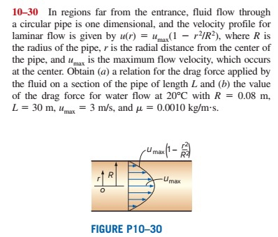 Solved 10-22 Consider the flow of a fluid with viscosity u | Chegg.com