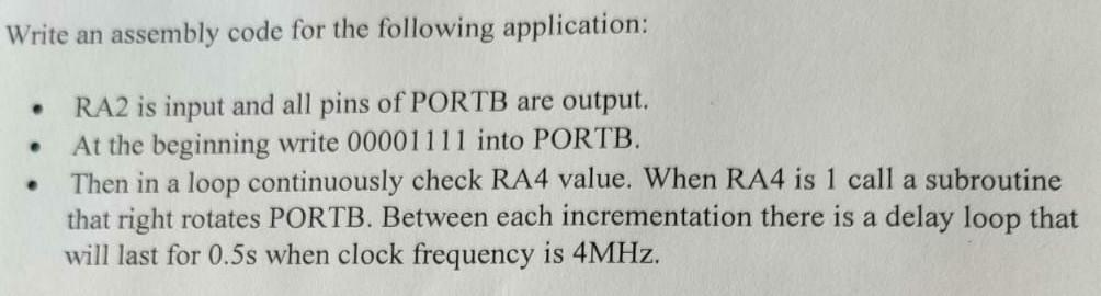 Solved . . RA2 is input and all pins of PORTB are output. At | Chegg.com