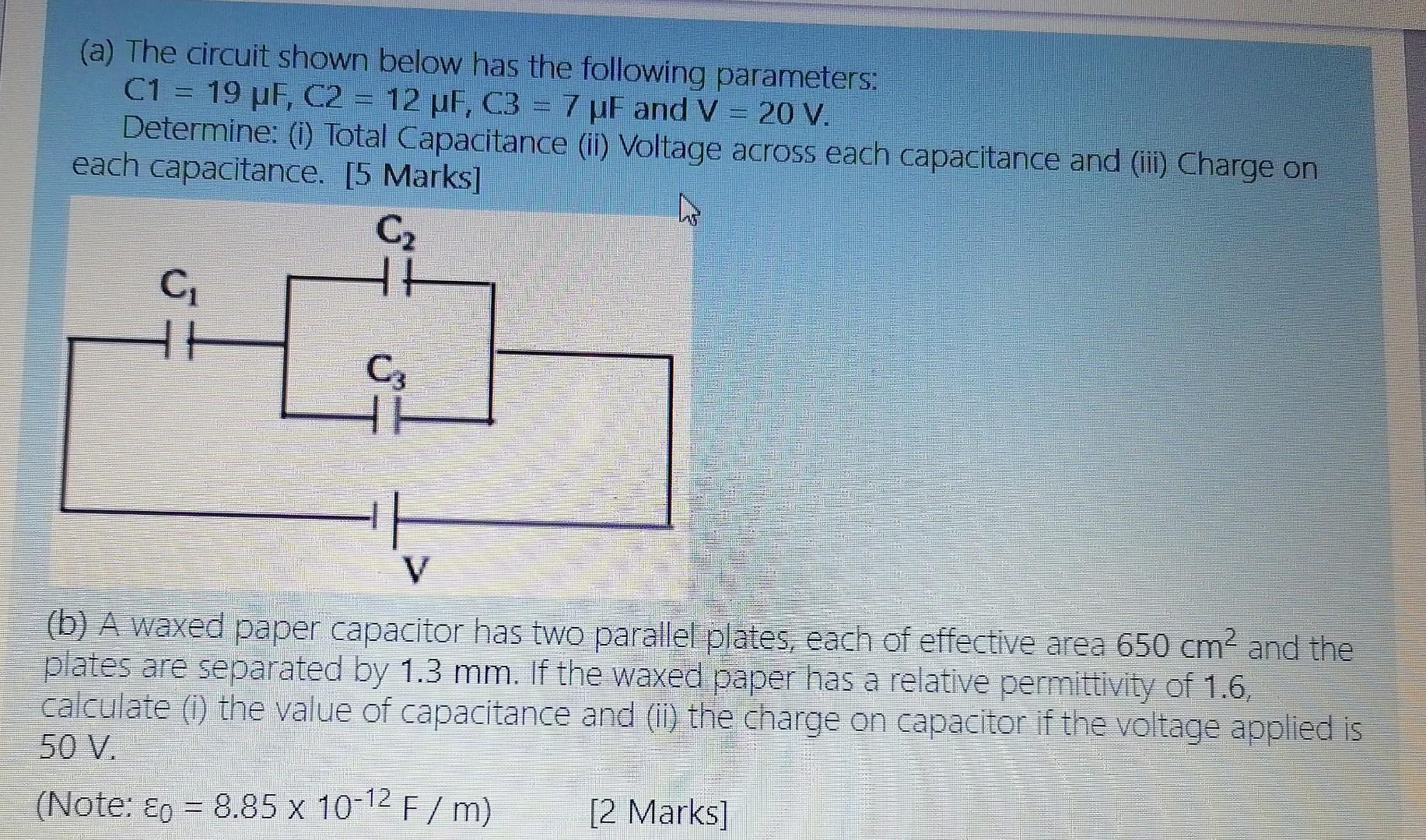 Solved (a) The circuit shown below has the following | Chegg.com