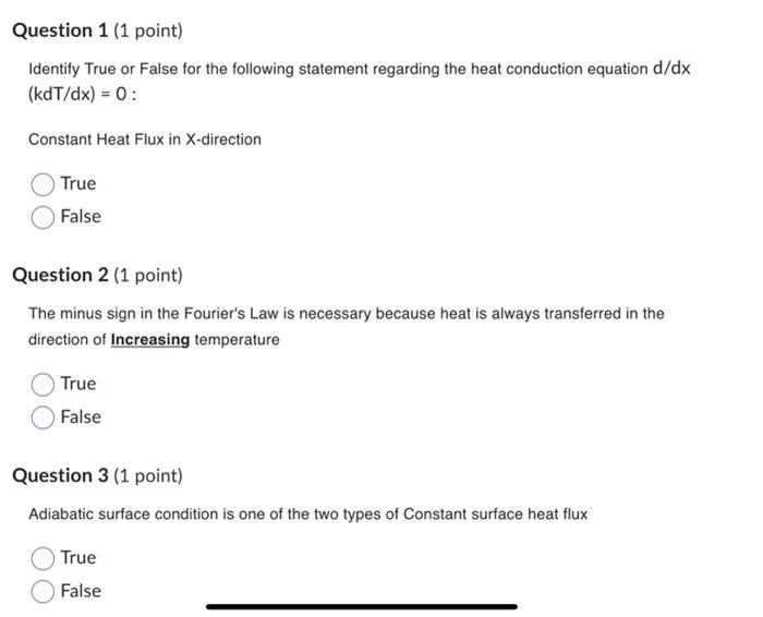 Solved Identify True or False for the following statement | Chegg.com