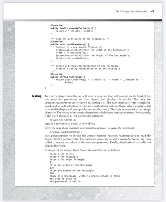 Solved Java Programming:Read the case study “A Shape Class | Chegg.com