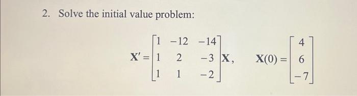 Solved 2. Solve the initial value problem: | Chegg.com