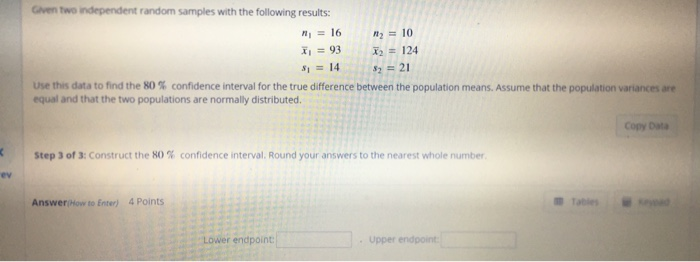 Solved Given two independent random samples with the | Chegg.com