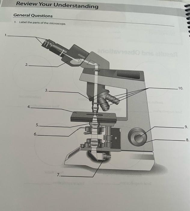 Solved 1. Label the parts of the microscope. | Chegg.com