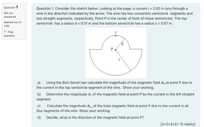 Solved Question 1 Not yet answered Question 1. Consider the | Chegg.com