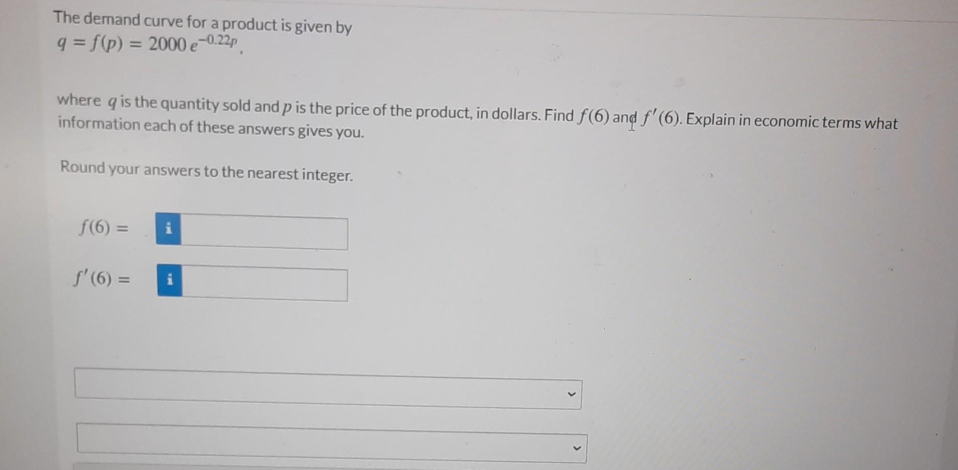 Solved The demand curve for a product is given by 9 = f(p) = | Chegg.com