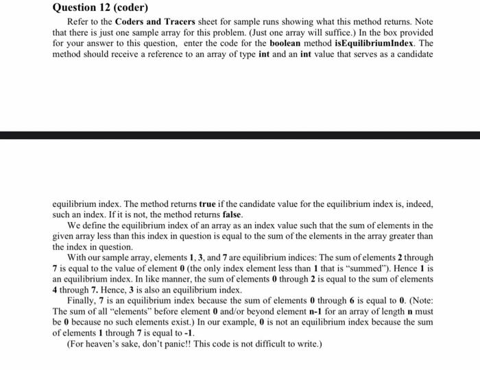 Solved Question 12 (coder) Refer to the Coders and Tracers | Chegg.com