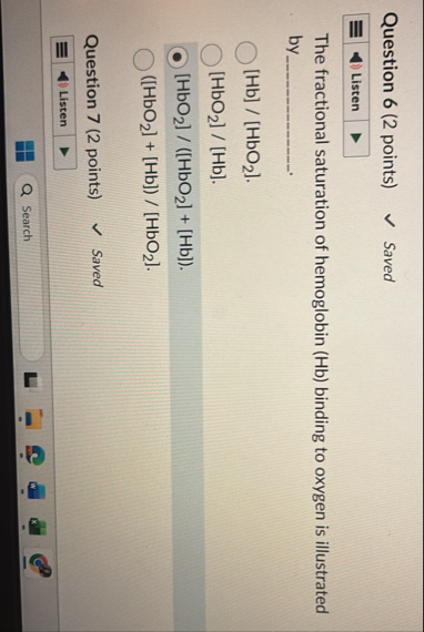 Solved Question 6 (2 ﻿points)Saved??????The fractional | Chegg.com