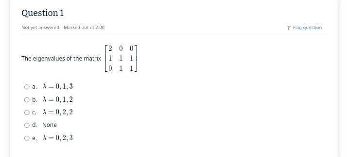 Solved Question 1not Yet Answered Marked Out Of 2 00flag Chegg Solved Question 1not Yet Answered Marked Out Of 2 00flag Chegg