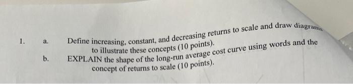 Solved 1. a. Define increasing, constant, and decreasing | Chegg.com