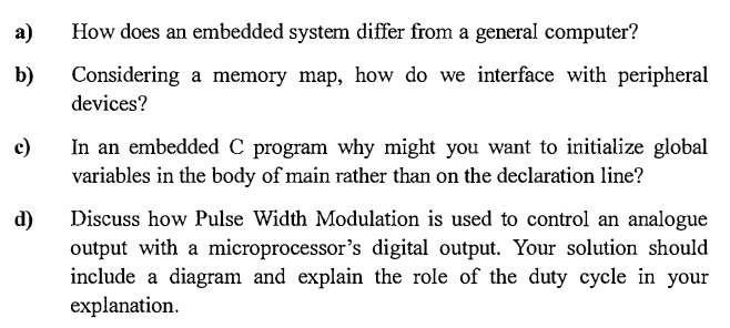 Solved The Question About Embedded Computer Systems，You'd | Chegg.com