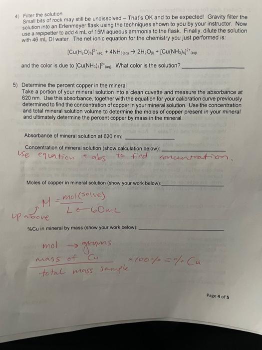 Solved Beer's Law Lab Leaming Objective 1) Develop a