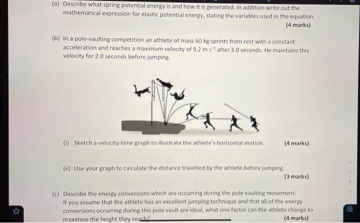 Solved (a) Describe what spring potential energy is and how | Chegg.com