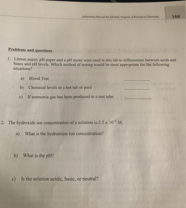 laboratory experiments for general organic and biological chemistry answers