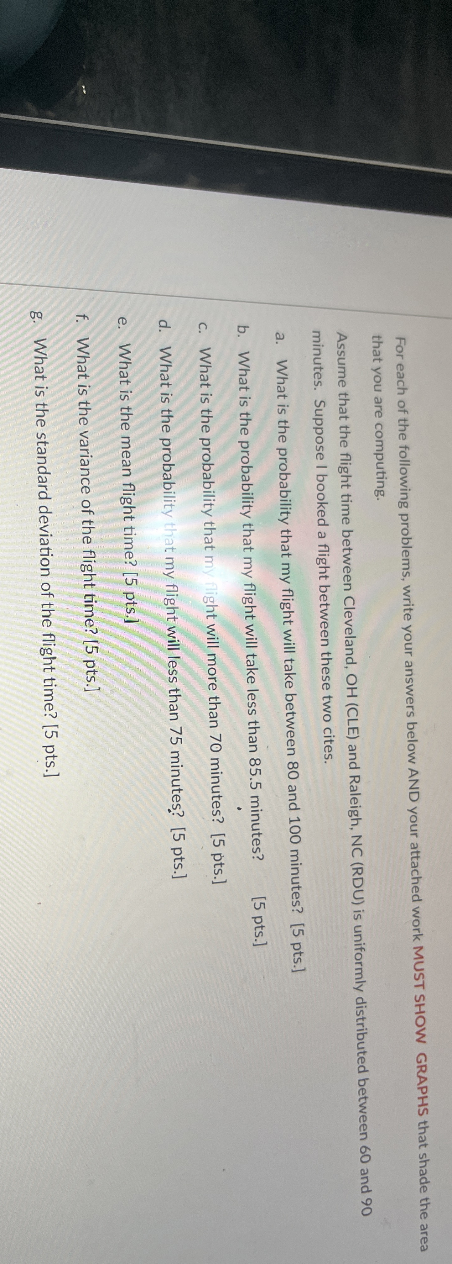 Solved For each of the following problems, write your | Chegg.com